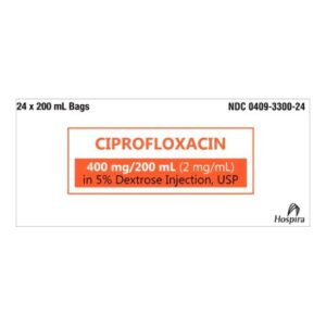Ciprofloxacin Lactate / Dextrose 5%, Preservative Free 2 mg / mL Intravenous Injection 200 mL