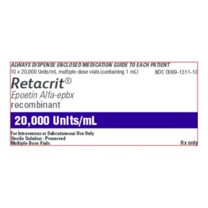 Retacrit Epoetin Alfa-epbx 20,000 U / mL Injection 1 mL