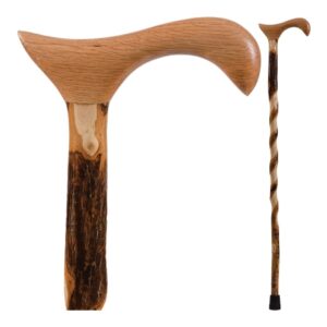 T-Handle Cane Brazos Twisted Wood 37 Inch Height Wood Grain