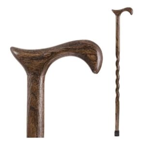 T-Handle Cane Brazos Twisted Wood 37 Inch Height Wood Grain