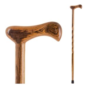 T-Handle Cane Brazos Twisted Wood 37 Inch Height Brown