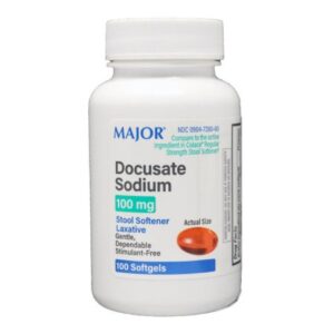 Stool Softener Major Softgel 1,000 per Bottle 100 mg Strength Docusate Sodium