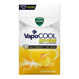 Sore Throat Relief Vicks VapoCOOL Drop 18 per Bag