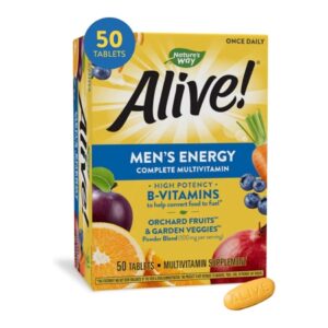 Multivitamin Supplement Alive! Men?s Energy Vitamin A / Vitamin C 900 mcg / 180 mg Strength Tablet 50 per Box