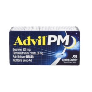 Night Time Pain Relief Advil PM 200 mg – 38 mg Strength Ibuprofen Capsule