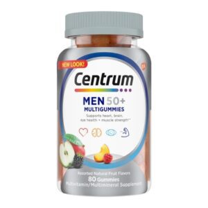 Multivitamin Supplement Centrum Men 50+ Gummy 80 per Bottle Fruit Flavor