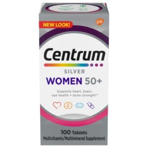 Multivitamin Supplement Centrum Silver Women 50+ Tablet 100 per Bottle