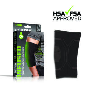 Elbow Support Green Drop Small / Medium Pull-On Sleeve Left or Right Elbow 8 to 12 Inch Elbow Circumference Black