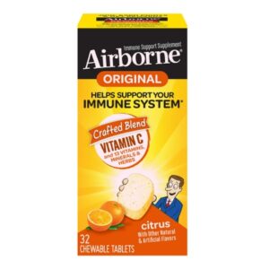 Immune Support Supplement Airborne Chewable Tablet 32 per Bottle