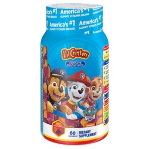 Multivitamin Supplement L’il Critters Paw Patrol Complete Vitamin A – Vitamin C 225 mcg – 10 mg Strength Gummy 190 per Bottle Assorted Fruit Flavor
