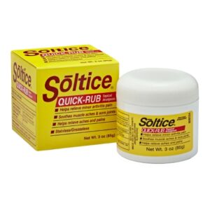 Topical Pain Relief Sostice Quick Rub 5.1% – 5.1% Strength Menthol / Camphor Cream 3 oz.
