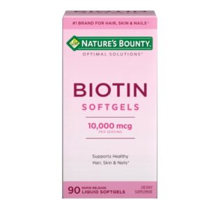 Vitamin Supplement Nature’s Bounty Biotin 10,000 mcg Strength Softgel 90 per Bottle