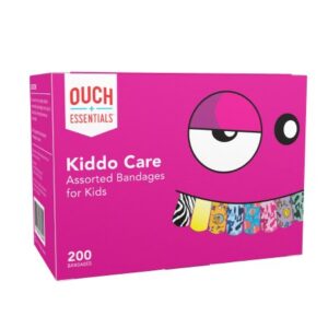 Adhesive Strip Ouch Essentials Kiddo Care 3/4 X 3 Inch Plastic Rectangle Kid Design (Assorted Prints) Sterile