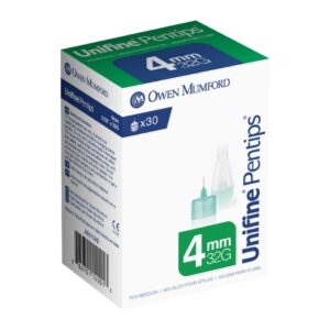 Standard Insulin Pen Needle Unifine Pentips 32 Gauge 4 mm Length NonSafety