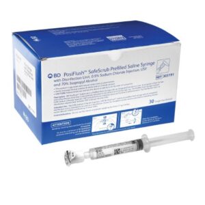 BD PosiFlush SafeScrub Isopropyl alcohol – Sodium Chloride, Preservative Free 70% – 0.9% IV Solution 10 mL