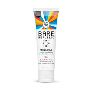 Sunscreen BARE Republic Mineral SPF 70 Lotion 2 oz. Tube