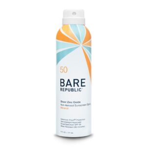 Sunscreen BARE Republic Mineral Sport SPF 50 Lotion 6 oz. Aerosol Can