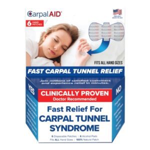 Hand-Based Carpal Tunnel Support Carpal AID Patch Plastic Left or Right Hand Clear One Size Fits Most