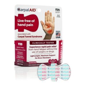 Hand-Based Carpal Tunnel Support Carpal AID Patch Plastic Left or Right Hand Clear Large