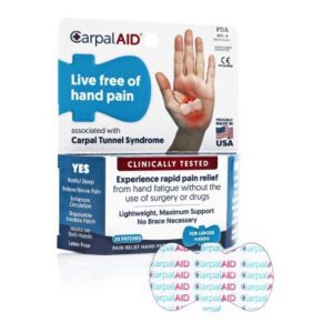 Hand-Based Carpal Tunnel Support Carpal AID Patch Plastic Left or Right Hand Clear Small