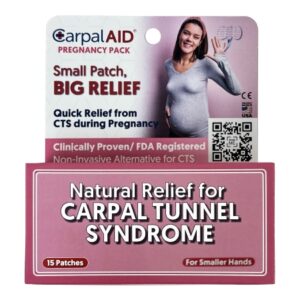 Hand-Based Carpal Tunnel Support Carpal AID Patch Pregnancy Plastic Left or Right Hand Clear Small