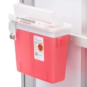 Cart Sharps Container Solaire For Use with Pace Cart or to a fixed side rail on a Roam Cart
