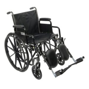Wheelchair Chariot II Dual Axle Desk Length Arm Elevating Legrest Black Upholstery 18 Inch Seat Width Adult 300 lbs. Weight Capacity