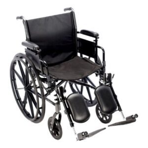 Lightweight Wheelchair Chariot III Dual Axle Desk Length Arm Elevating Legrest Black Upholstery 16 Inch Seat Width Adult 300 lbs. Weight Capacity