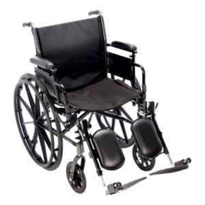 Lightweight Wheelchair Chariot III Dual Axle Desk Length Arm Elevating Legrest Black Upholstery 20 Inch Seat Width Adult 350 lbs. Weight Capacity
