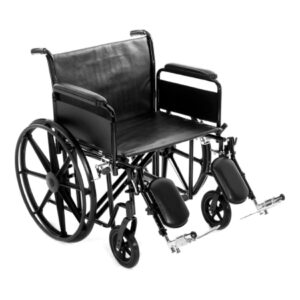 Bariatric Wheelchair Titus Heavy-Duty Dual Axle Full Length Arm Swing-Away Footrest Black Upholstery 24 Inch Seat Width Adult 500 lbs. Weight Capacity