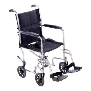 Transport Chair Astra 17 Inch Seat Width Full Length Arm Swing-Away Footrest Steel Frame