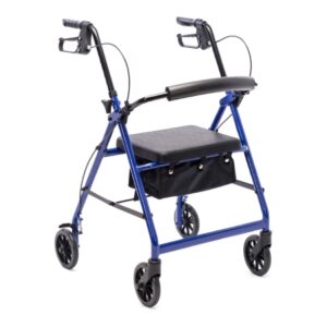 4 Wheel Rollator Protekt Blue Steel Frame