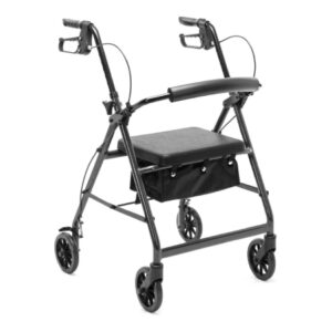 4 Wheel Rollator Protekt Black Aluminum Frame