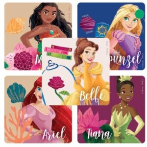 SmileMakers 100 per Pack Disney Princess Sticker 2-1/2 Inch