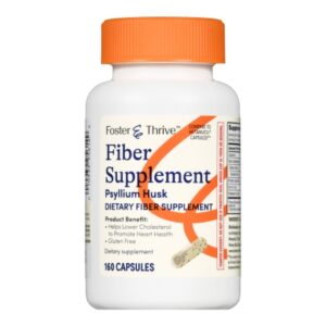Laxative Foster & Thrive Original Flavor Capsule 160 per Bottle 0.52 Gram Strength Psyllium Husk