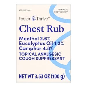 Chest Rub Foster & Thrive 4.8% – 1.2% – 2.6% Strength Ointment 3.5 oz.