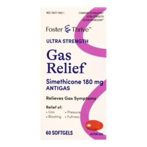 Gas Relief Foster & Thrive 180 mg Strength Softgel 60 per Bottle