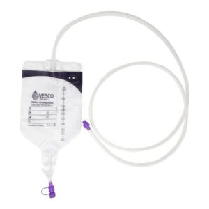 Enteral Drainage Bag with ENFit Connector Vesco Medical 60 Inch Tubing 500 mL Sterile