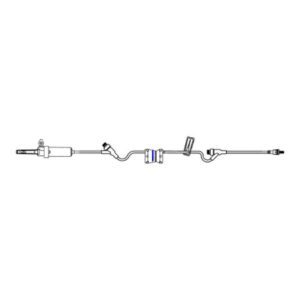 Primary IV Administration Set Gravity 2 Ports 10 Drops / mL Drip Rate Without Filter 100 Inch Tubing Medication Flow Regulator