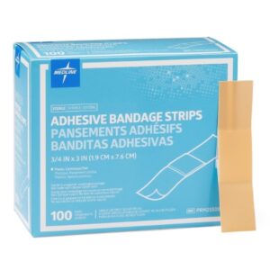 Adhesive Strip Medline 3/4 X 3 Inch Plastic Rectangle Tan Sterile