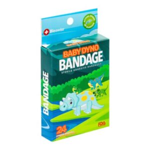 Adhesive Strip Baby Dino 1-1/4 X 2-1/8 Inch Plastic Rectangle Kid Design (Baby Dinosaurs) Sterile
