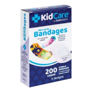 Adhesive Strip KidCare 3/4 X 1-1/2 Inch Plastic Rectangle Kid Design (Monsters) Sterile