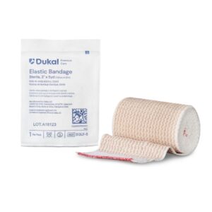 Elastic Bandage Dukal Premium Care 3 Inch X 5 Yard Hook and Loop Closure Tan Sterile High Compression