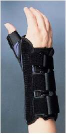 Wrist Brace with Thumb Spica Premier Aluminium / Foam / Nylon / Plastic / Polyester Right Hand Black X-Large