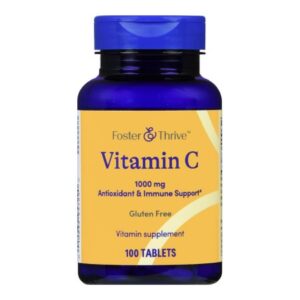 Vitamin C Supplement Foster & Thrive Ascorbic Acid 1,000 mg Strength Tablet 100 per Bottle