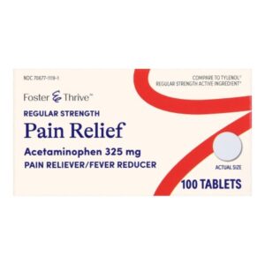 Pain Relief Foster & Thrive 325 mg Strength Acetaminophen Tablet 100 per Bottle