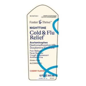 Cold and Cough Relief Foster & Thrive 650 mg – 30 mg – 12.5 mg / 30 mL Strength Liquid 12 oz.