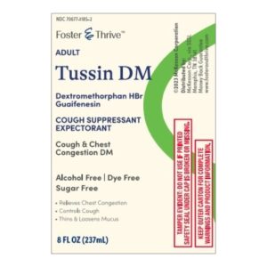 Cold and Cough Relief Foster & Thrive 100 mg – 10 mg / 5 mL Strength Syrup 4 oz.