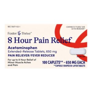 Pain Relief Foster & Thrive 650 mg Strength Acetaminophen Capsule 100 Per Bottle