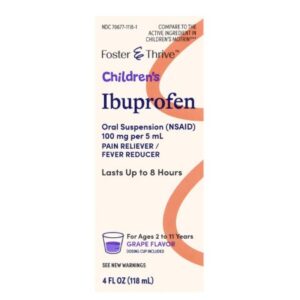 Children’s Pain Relief Foster & Thrive 100 mg / 5 mL Strength Ibuprofen Oral Suspension 4 oz.